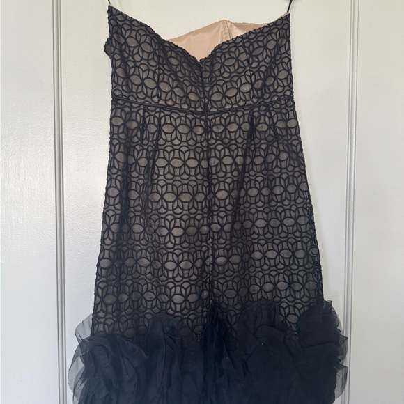 Milly of New York Black Lace Strapless Mini Dress - Picture 2 of 3
